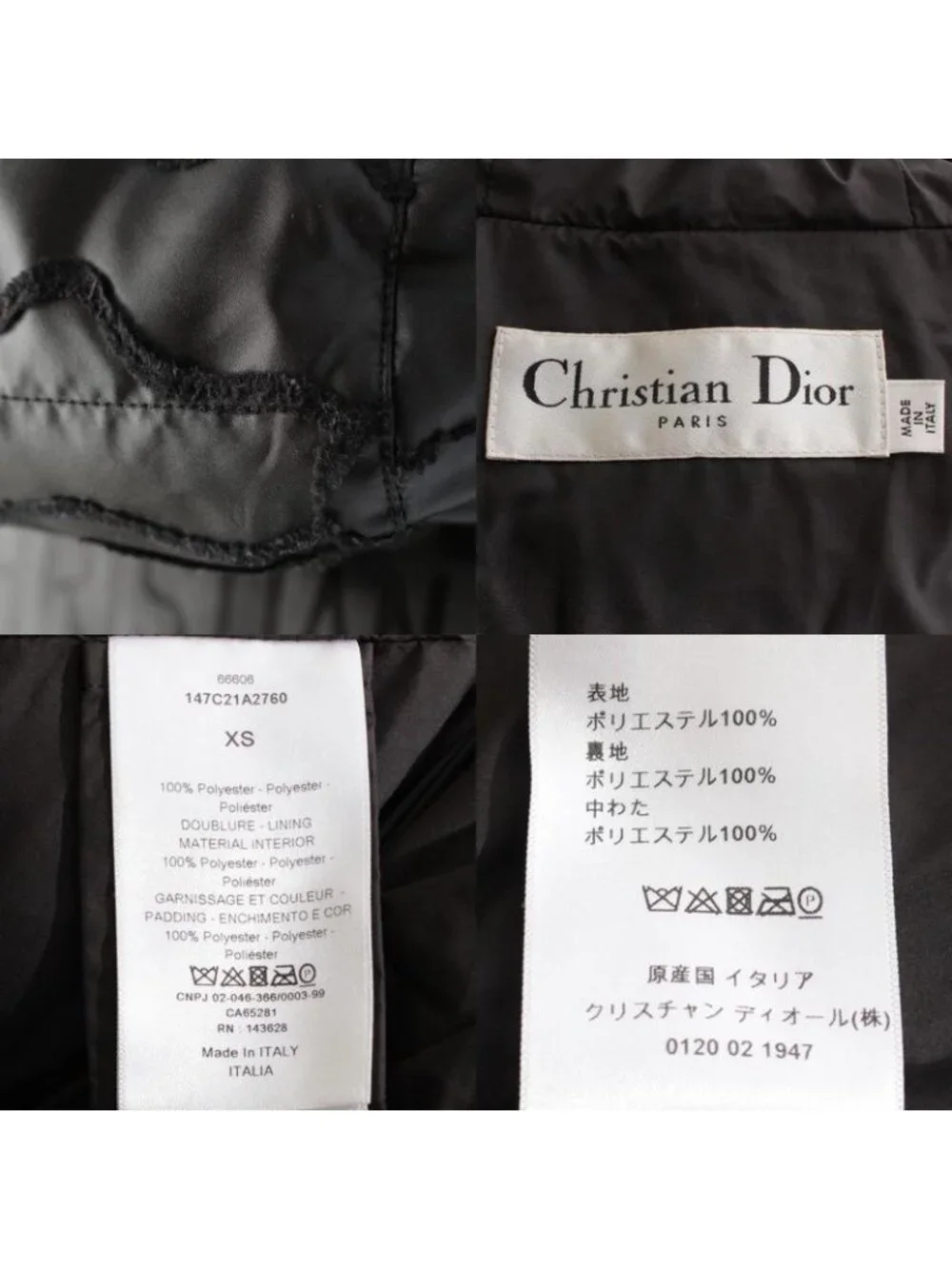 Dior Cropped Insulation Hood Puffer Jacket Black XS